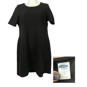 Old Navy Black Shift Dress SMALL Back Zip